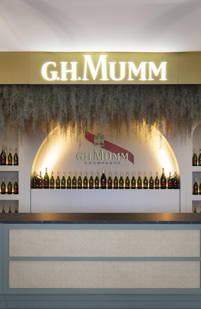 Mumm, the event’s official champagne sponsor, unveiled its area in the VIP marquee. Picture: Supplied