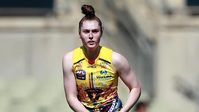 Sarah Allan is expected to miss most of the AFLW campaign. Picture: Dylan Burns/AFL Photos via Getty Images.