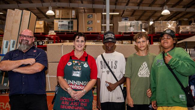 Neil Gray, Trish Visser, Antonio Cubillo, Leslie Turley Jr and Israel Shadforth at Bunnings Palmerston. Picture: Pema Tamang Pakhrin.