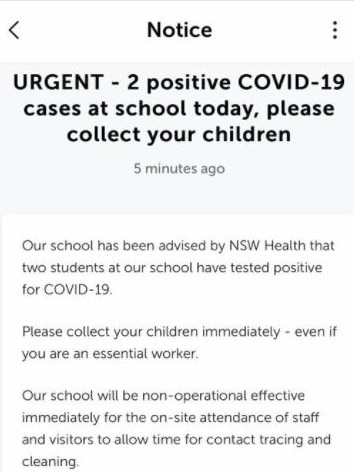 A Facebook post from Maitland councillor Philip Penfold confirming two positive Covid cases in the region. Picture: Facebook