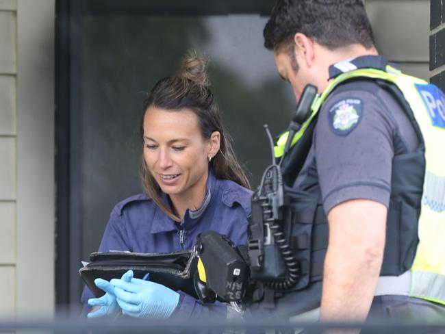 Police at the scene of a suspicious house fire at 55 Wisteria Grove,  Norlane. Picture: Peter Ristevski