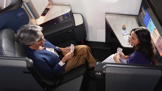 United Airlines’ new Polaris Studio to appear on new 787-9s, comes with an Ottoman and playing cards to help pass the time.