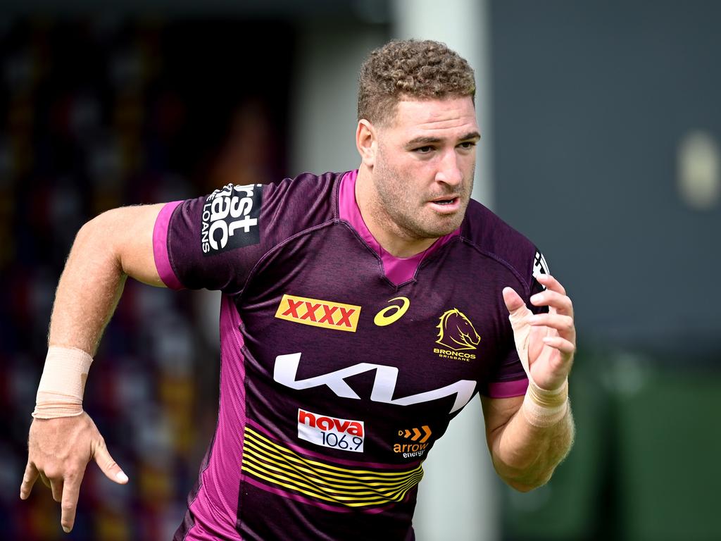 Brenko Lee can’t get a run at the Broncos. Picture: Bradley Kanaris/Getty