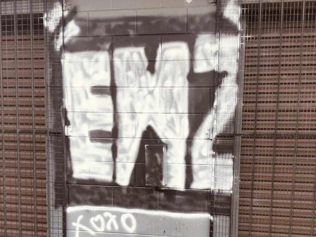 Graffiti damage targeting Teachers West Rugby Club at Warrina Park in Currajong over the weekend. Picture: Supplied.