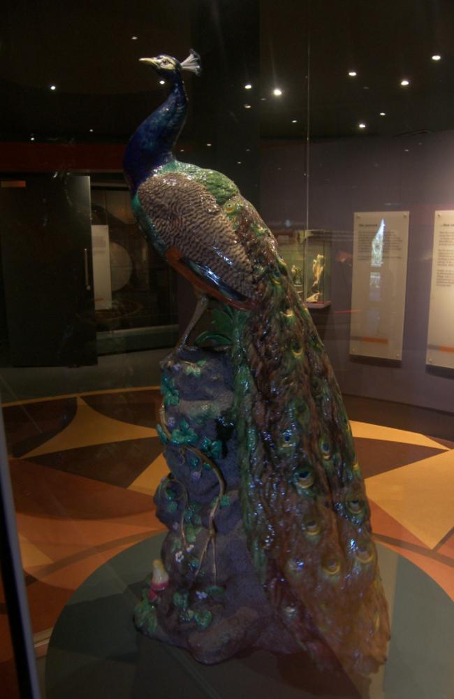 The Loch Ard Peacock was salvaged unscathed from the wreck of the Loch Ard. The stunning sculpture was being brought to Melbourne for the International Exhibition in 1880. Picture: HWT Library