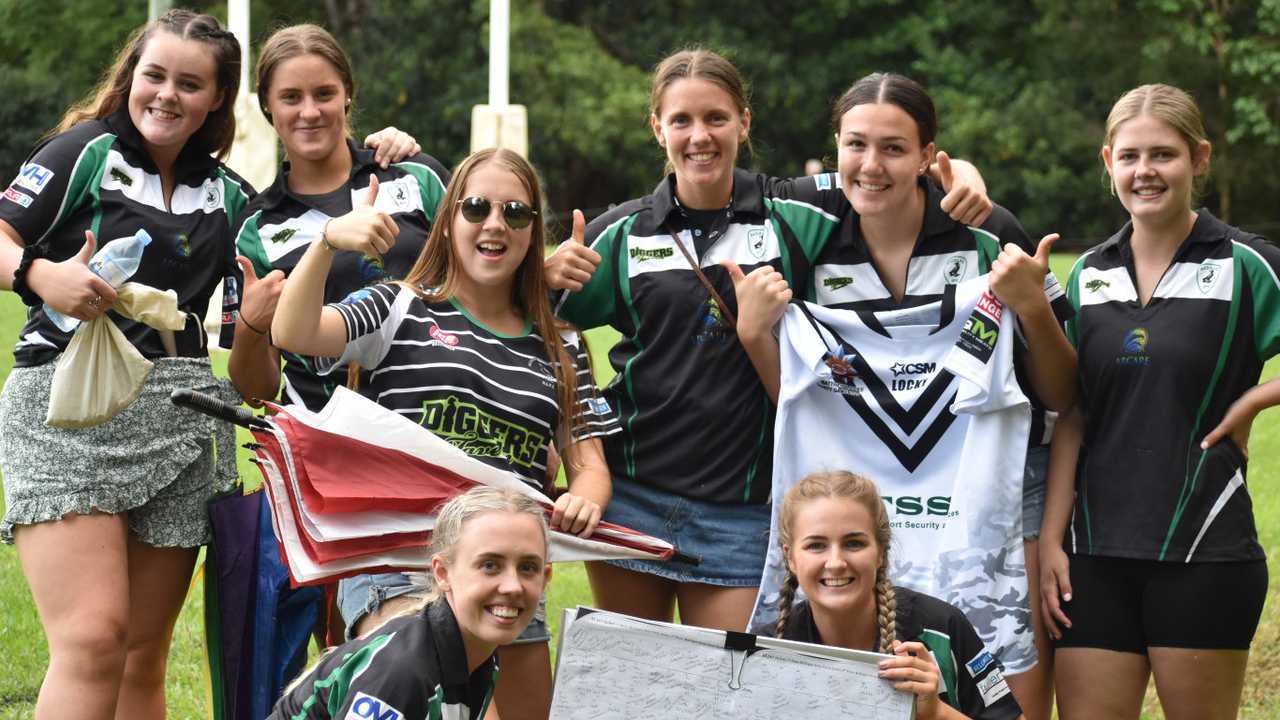 Members of the Bellingen Dorrigo Magpies women&#39;s league tag team. Picture: Matt Deans