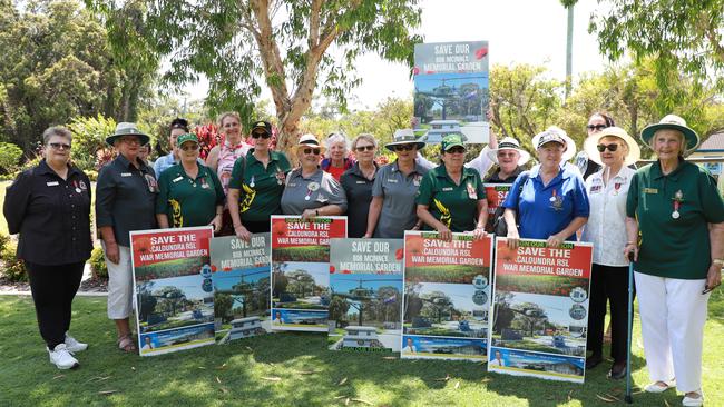 The fight to save the Caloundra RSL memorial garden continued as the women in service rallied together earlier this year. Picture: Lacee Froeschl