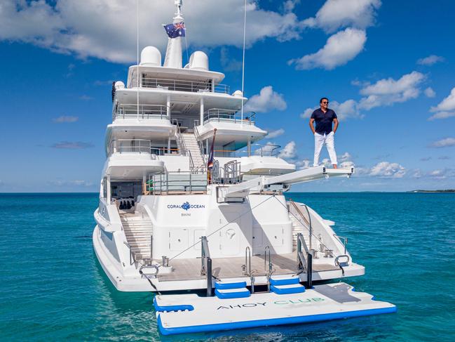 EMBARGO FOR THE RICH LIST 24 MARCH 2023. FEE MAY APPLY. Ian Malouf on a yacht in the Bahamas. Photo: Ahoy Club/Supplied