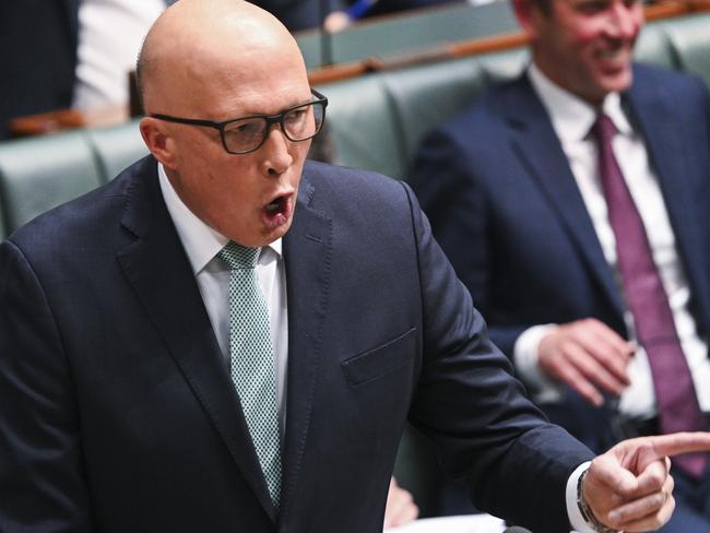 Leader of the Opposition Peter Dutton didn’t hold back. Picture: NCA NewsWire / Martin Ollman