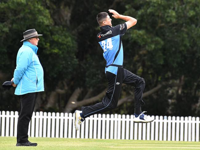 Towering Queensland quick Marcus Bean looms as an interesting prospect for Tasmania. Picture: John Gass