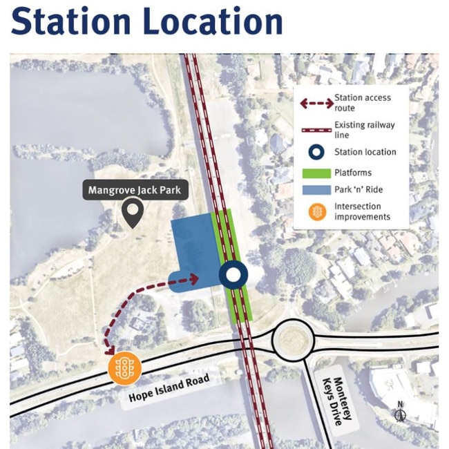 Location of the planned Helensvale North Rail Station.