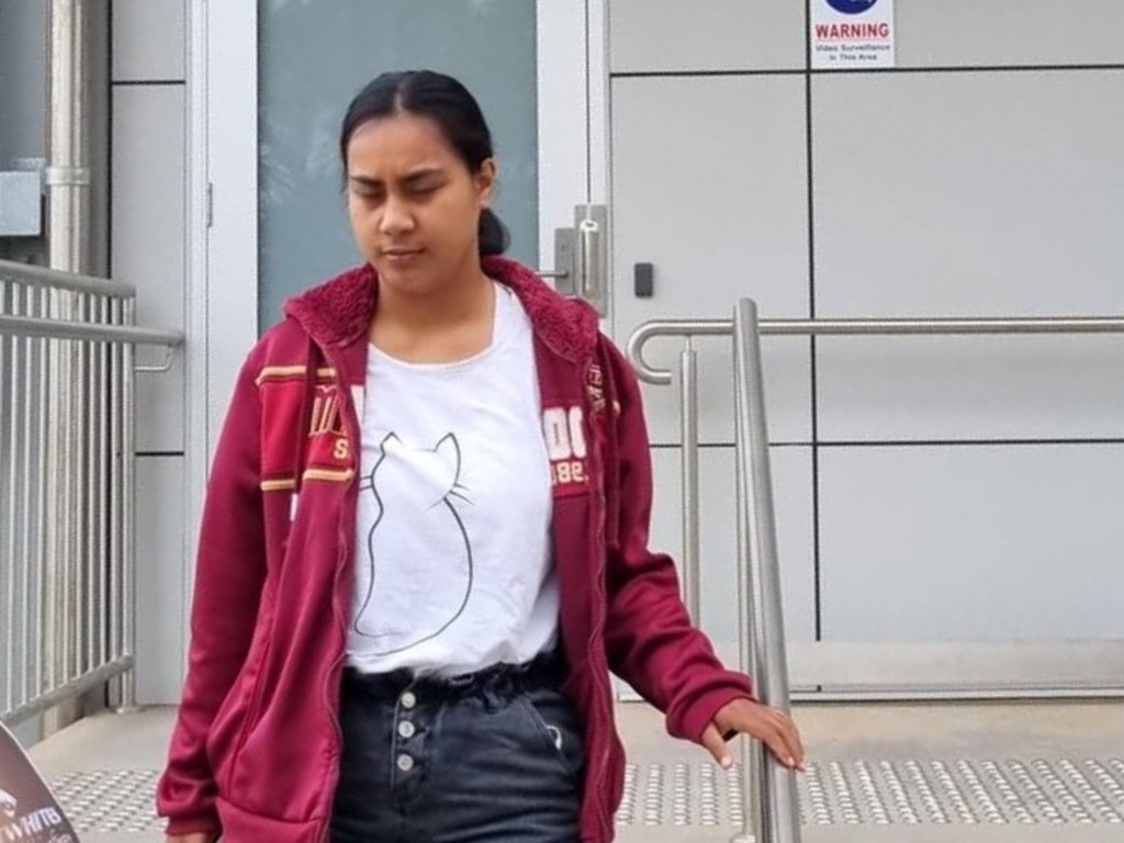 Iutin Tetabo leaving Kingaroy District Court on November 18.