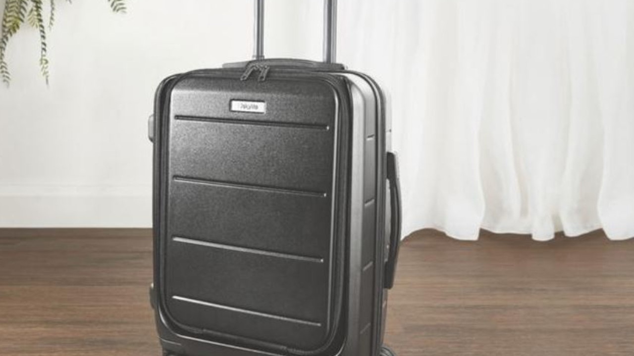 Carry-On Quilted Sustainable Luggage, Black Travel Suitcase