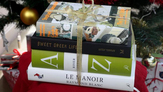 Four cookbooks for Christmas presents.