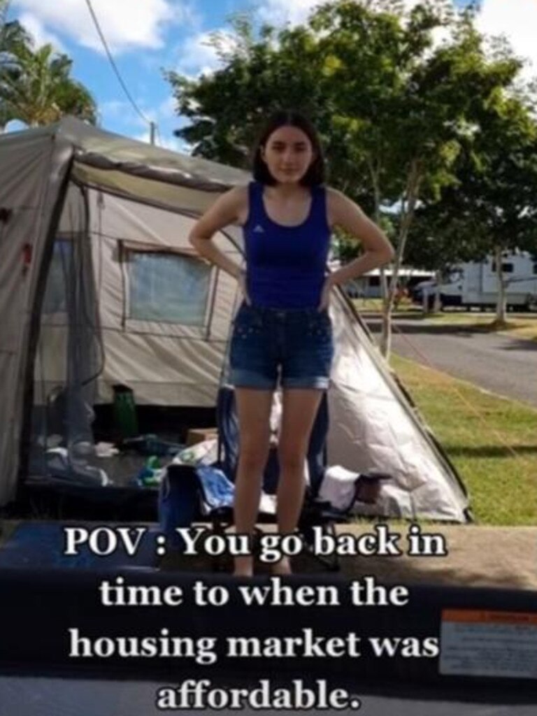 Sushannah Taylor took to TikTok to find share her family’s struggles living with homelessness in Bundaberg. Picture: Sushannah Taylor