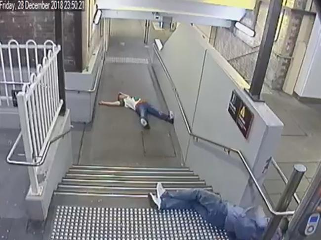 Nathan Kelly and Christopher McLaughlin seen on CCTV at Summer Hill train station.