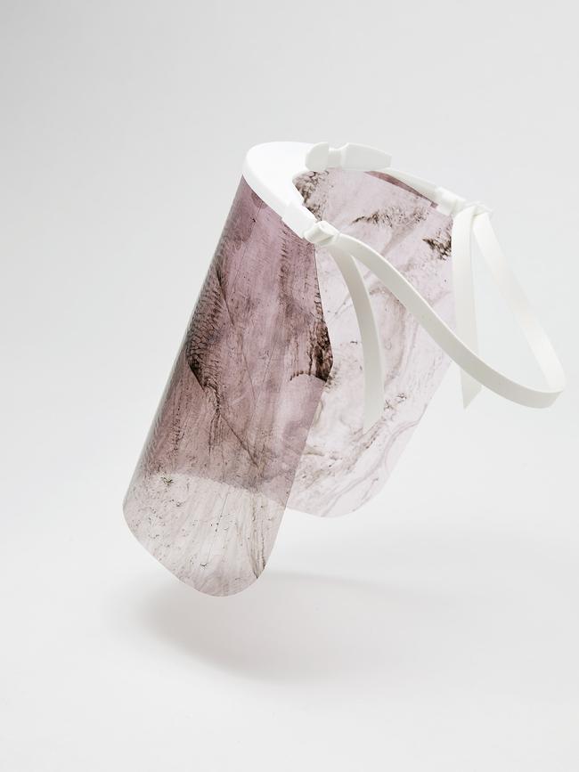 Alice Potts, Purple Iris &amp; Walnut Husk, 2020, from the Dance Biodegradable Personal Protective Equipment (DBPPE) Post COVID Facemasks series, 2020