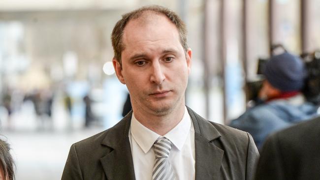 Alexander Campbell leaves the District Court in Adelaide during his death by dangerous driving trial. Picture: NCA NewsWire / Brenton Edwards