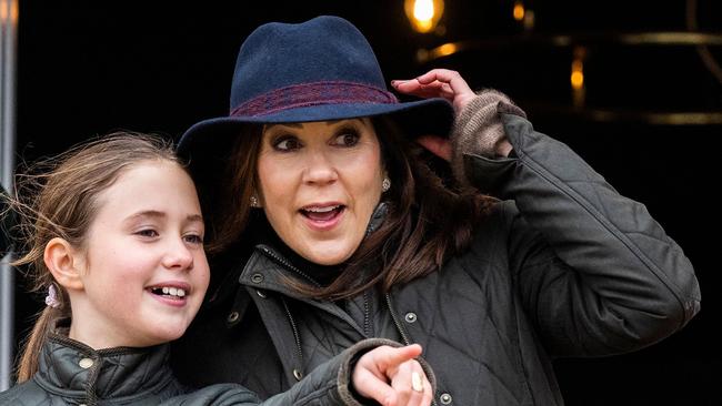 Denmark's Crown Princess Mary and Princess Josephine in Dyrehaven, Klampenborg. Pictures: Martin Sylvest / Ritzau Scanpix / AFP
