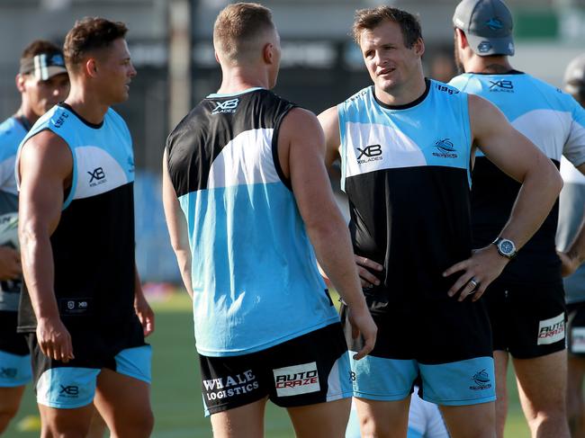 Cronulla Sharks latest recruit Josh Morris pictured at his first training session for his new club at Shark Park in Woolooware. Picture: Toby Zerna