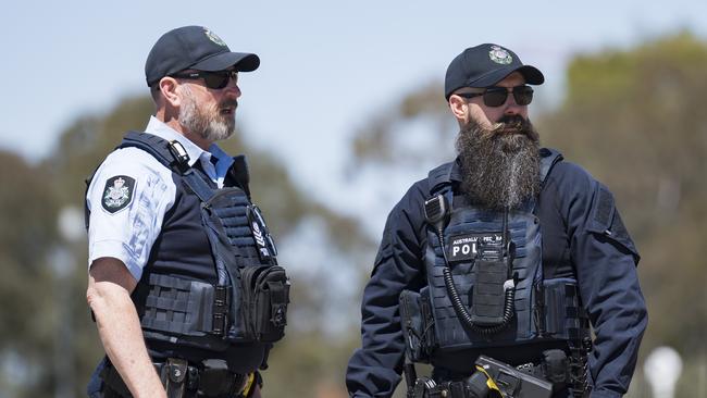 CANBERRA, Australia - NewsWire Photos - October 20, 2024:  Increased security by The Australian Federal Police at Parliament House in Canberra ahead of the Royal Visit on Monday 21st October. Picture: NewsWire / Martin Ollman