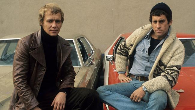 David Soul in 1975 with his Starsky &amp; Hutch co-star, Paul Michael Glaser. Picture: Getty Images