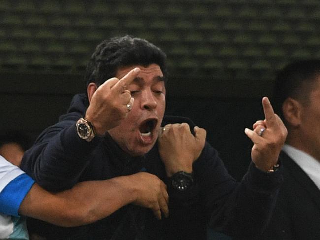 Diego Maradona was nothing if not passionate. Picture: Olga Maltseva