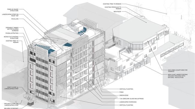 The owners of the Sarayi Boutique Hotel in Port Douglas previously had development approvals to build an eight-storey hotel tower to the rear of the main existing building. That has now been scaled back to six storeys. Picture: Supplied