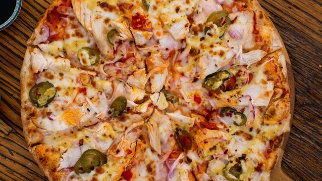 Simply delicious- every pizza, including the Boss with chicken fillet, chilli, mustard, mozzarella, jalapeños, honey and tomato, are cooked with love by Mr Kerbage.