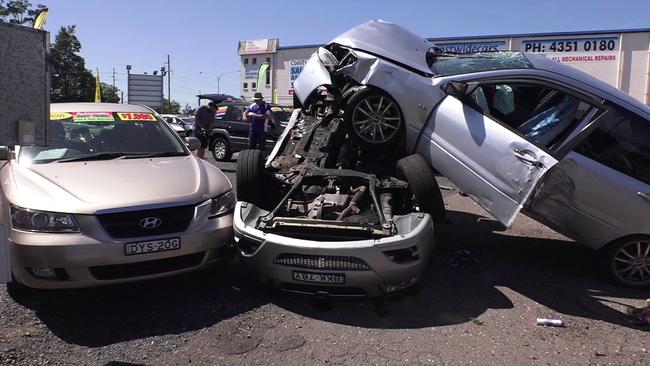 A number of cars were damaged in the car yard. Picture: TNV