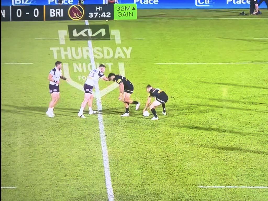 Penrith Panthers hooker Mitch Kenny acts as a blocker for Nathan Cleary.