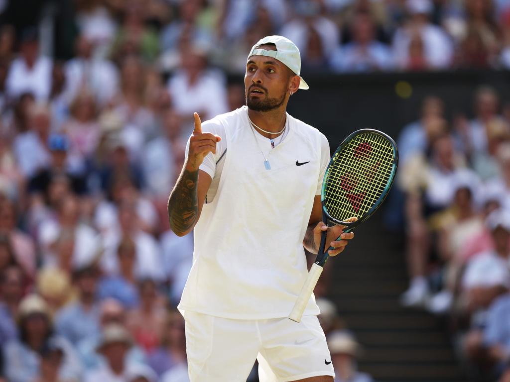 Nick Kyrgios during his Wimbledon final against Novak Djokovic.