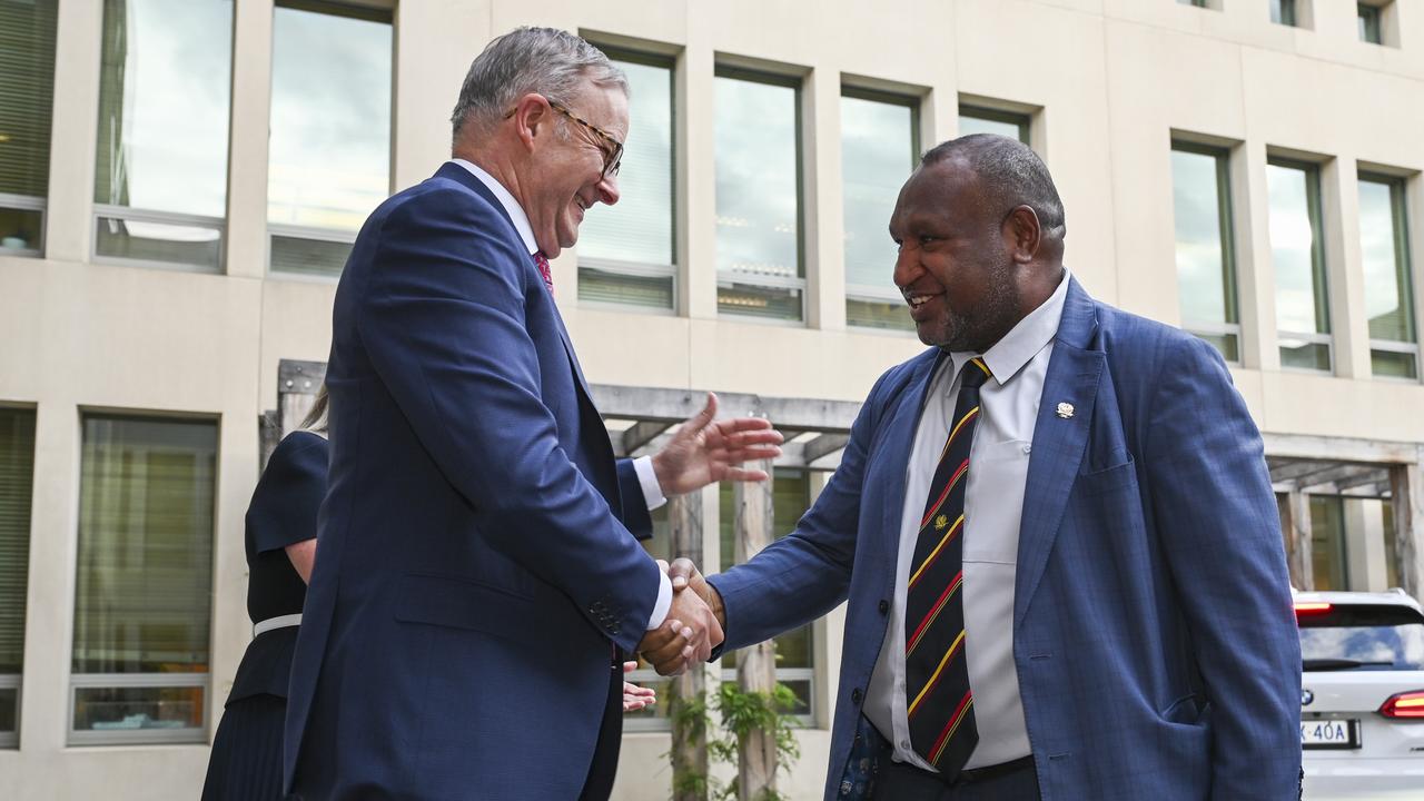 Mr Marape is the first foreign leader to address parliament since 2020. Picture: NCA NewsWire / Martin Ollman