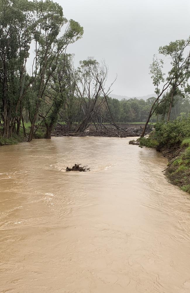 Tallawudjah Creek, Glenreagh flows into the Orara River which is on flood watch for moderate to major flooding.