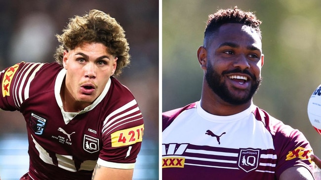 Reece Walsh (left) and Hamiso Tabuai-Fidow (right) are in contention for the Queensland No. 1 spot. Image: Getty