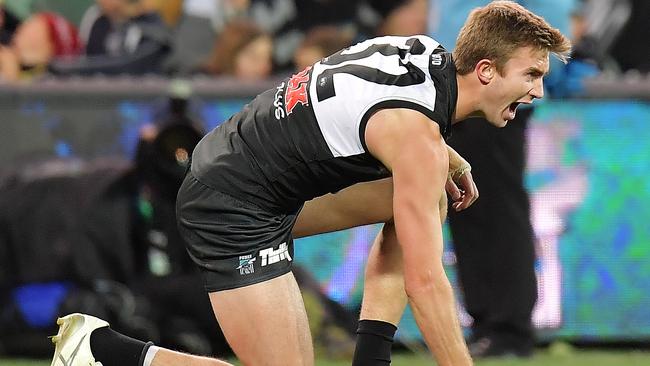 Dougal Howard of the Power reacts during the loss to West Coast. Picture: Daniel Kalisz/Getty Images