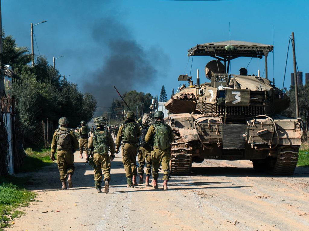 Israeli soldiers operating in the Gaza Strip amid ongoing battles between Israel and the Palestinian militant group Hamas. Picture: Israeli Army / AFP