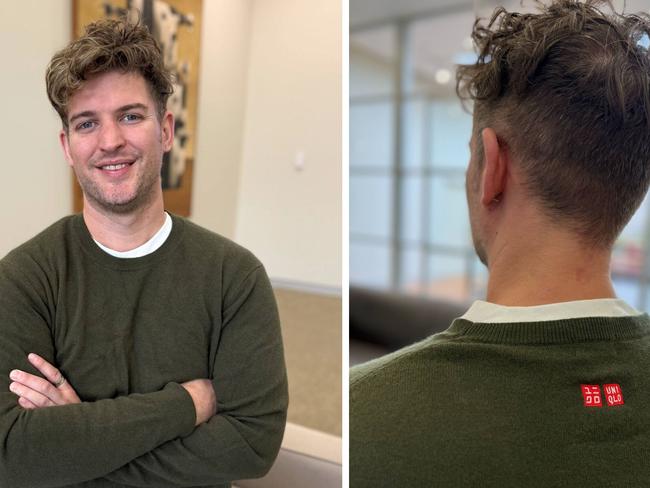 We tried out the best sweaters right now, including this 100% Cashmere Crew Neck Sweater from Uniqlo. Picture: Troy Nankervis