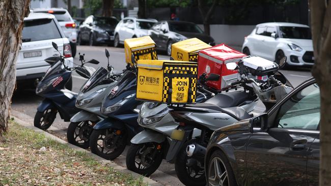 **NUMBER PLATES BLURRED** The Daily Telegraph. 24.9.2024 Scooters parked on Dunning Avenue, near Salisbury Lane in Rosebery. Picture: Rohan Kelly