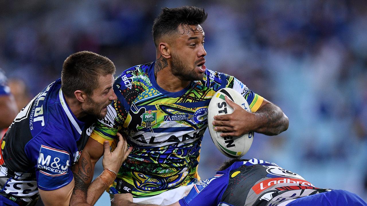 Kenny Edwards in action for the Eels on Friday night, days before the alleged runner came to light.
