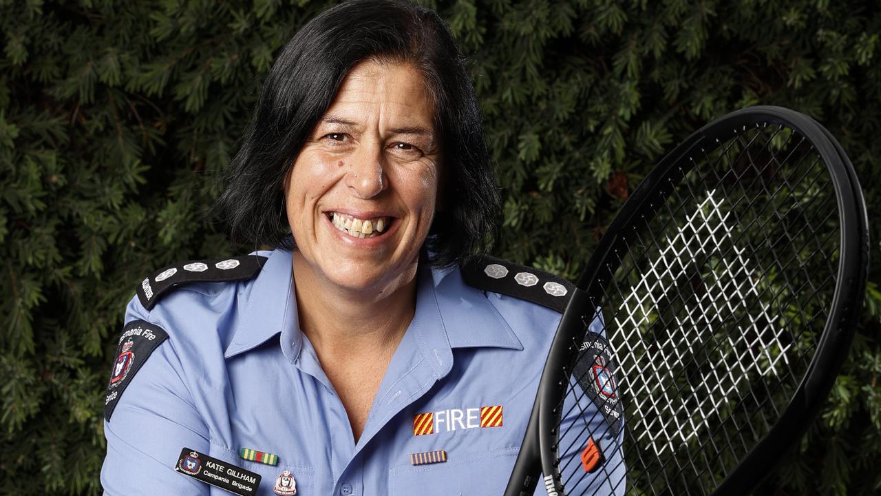 Tasmanian Fire Service volunteer Kate Gillham was one of the community heroes chosen to voice line calls at the 2021 Australian Open. Picture: Zak Simmonds