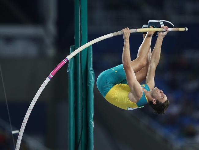Kurtis Marschall competing in the pole vault at last year’s Rio Olympic Games. Picture: Brett Costello