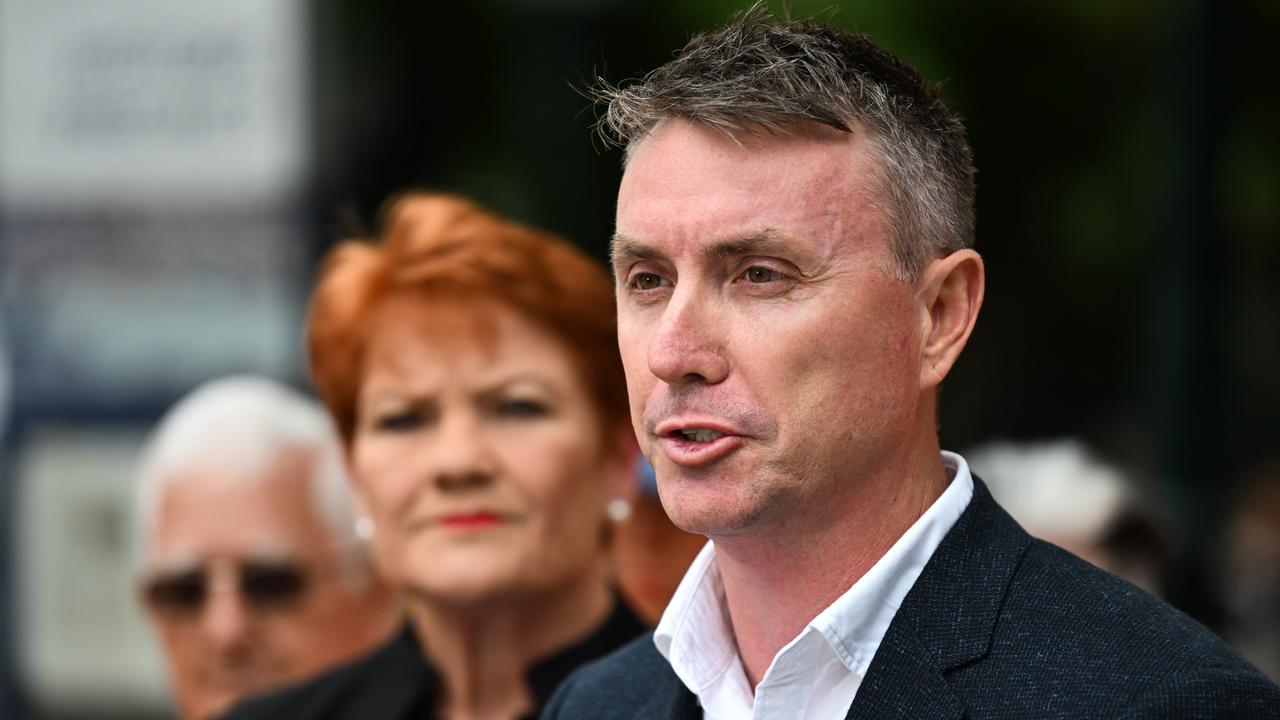 One Nation leader Senator Pauline Hanson and the party’s Queensland leader James Ashby. Picture: Dan Peled