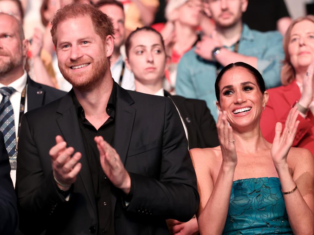 Meghan wore a stunning green strapless dress by Cult Gaia. Picture: Chris Jackson/Getty Images