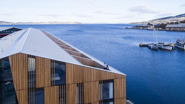 The new MACq 01 hotel in Hobart offers expansive water views.