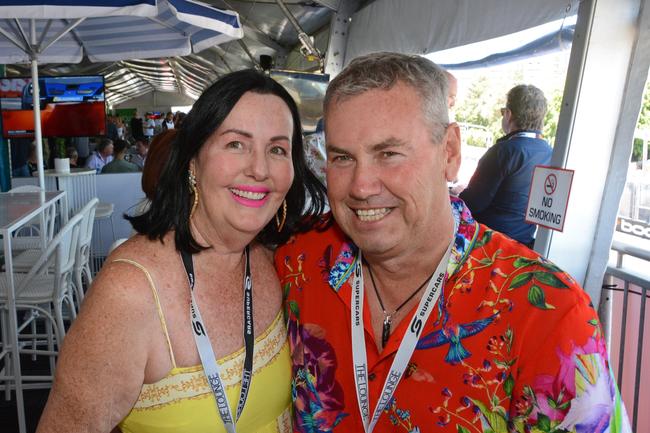 Jennifer and Lyndon Rutherford in The Lounge at GC500 corporate suites, Main Beach. Pic: Regina King