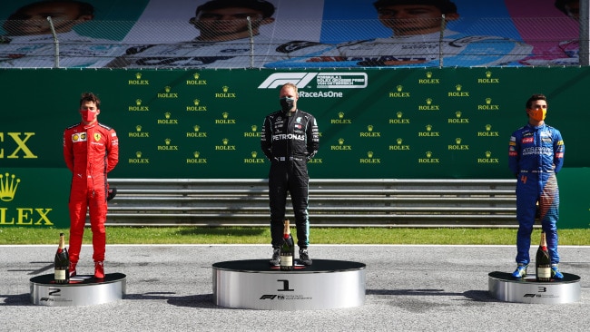 The new look podium in F1.