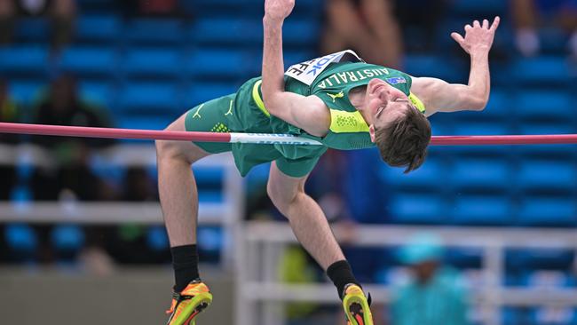 Lachlan O’Keefe is one of the best young high jumpers in the country. Photo by Pedro Vilela/Getty Images