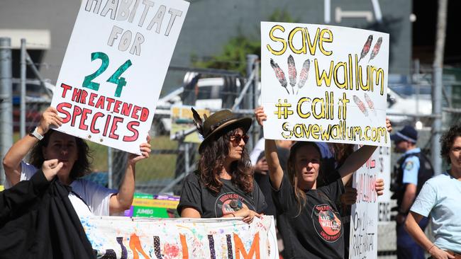 Protesters at Bangalow. Picture: NCA NewsWire/Scott Powick