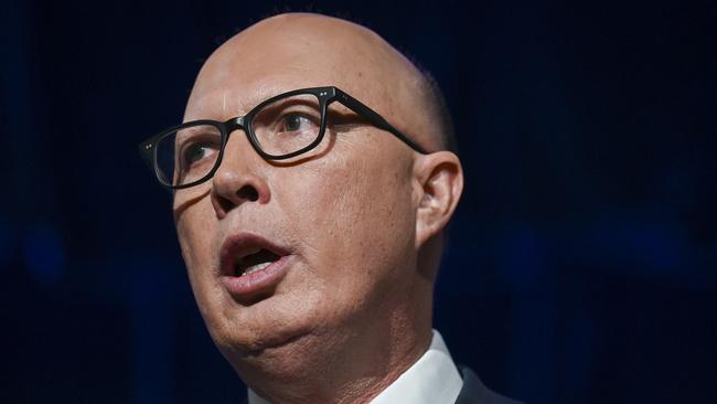 Peter Dutton accused the Albanese government of having ‘character-assassinated’ outgoing RBA governor Philip Lowe. Picture: NCA NewsWire/Martin Ollman